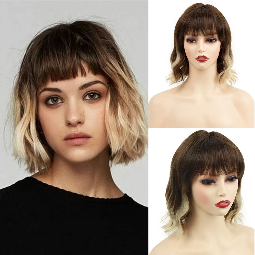 

Синтетический волнистый парик Louise Hair с коротким волнистым телом, парик со светлыми волнистыми волосами, термостойкий парик с длиной плеч для девушек