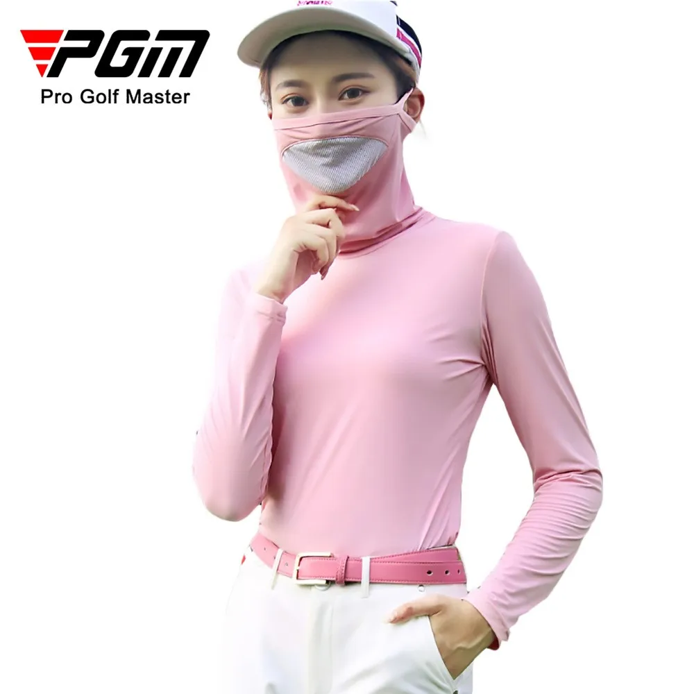 

Женское нижнее белье для гольфа PGM, летняя рубашка для защиты от солнца, Женская футболка из ледяного шелка с УФ-защитой, одежда для гольфа