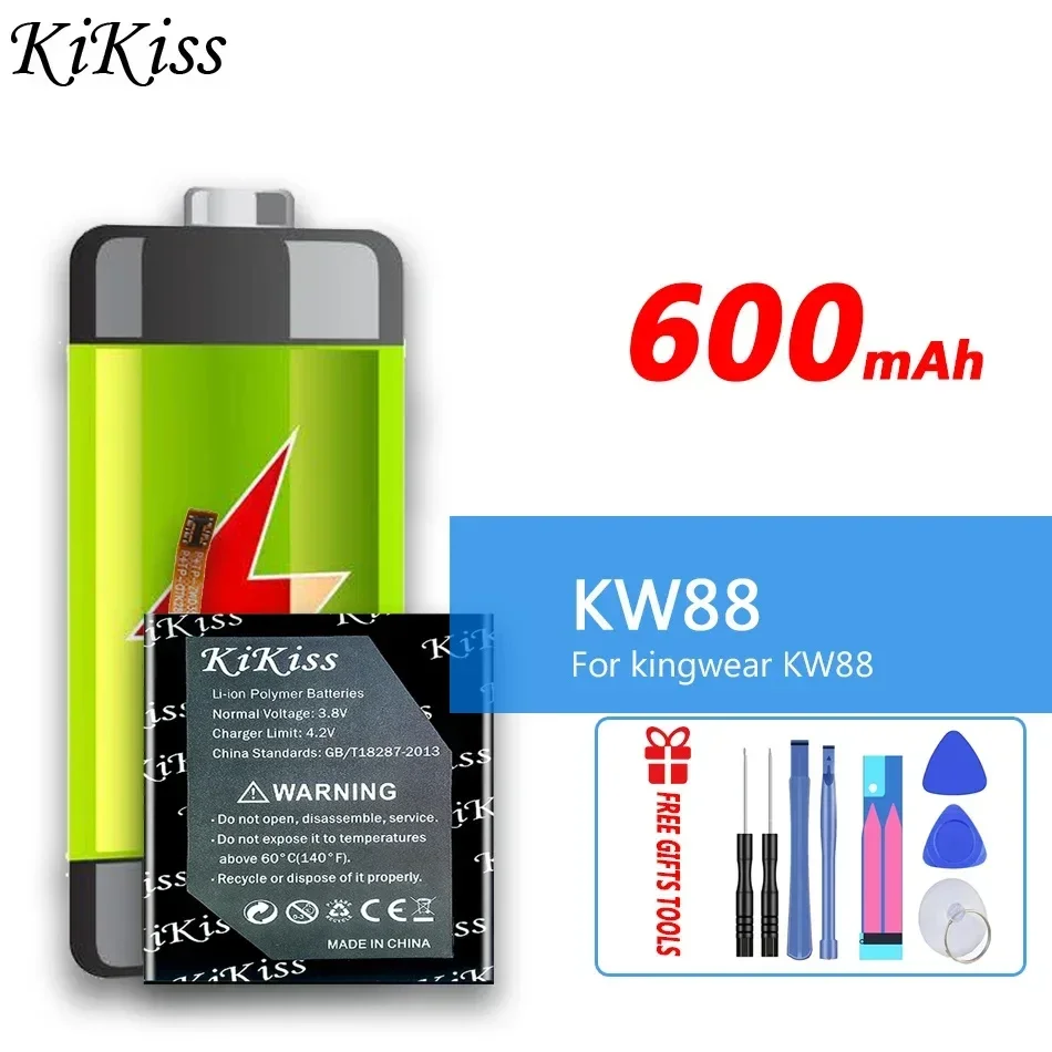Мощная батарея KiKiss емкостью 600 мАч для умных часов Kingwear KW88Pro KW88 Pro сменная