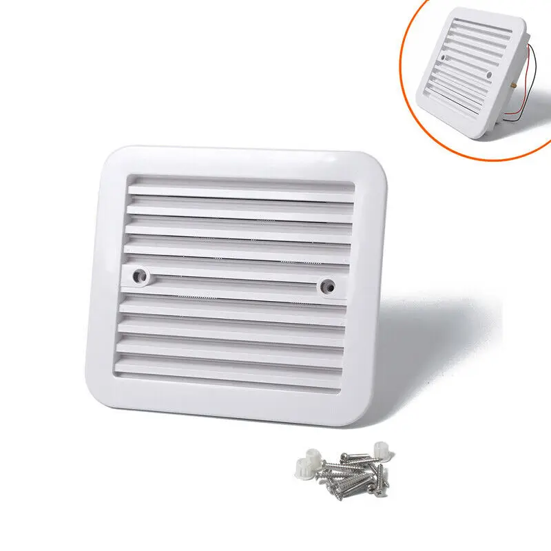 

White Air Vent with Fan RV Trailer Caravan Side Air Ventilation Exhaust Fan Universal 12V Plastic Modified Ventilating Fan