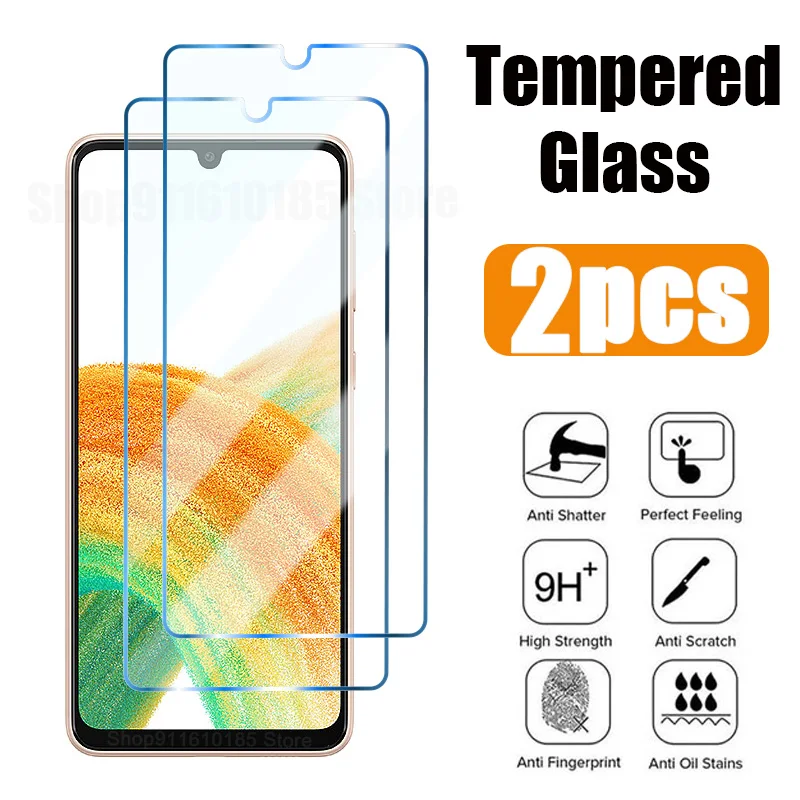 2 шт. закаленное стекло для Samsung Galaxy A12 A73 A53 A33 A13 A23 A52 A50 A72 S21 S20 FE 5G S23 S22 Plus M31 M21 защитное стекло