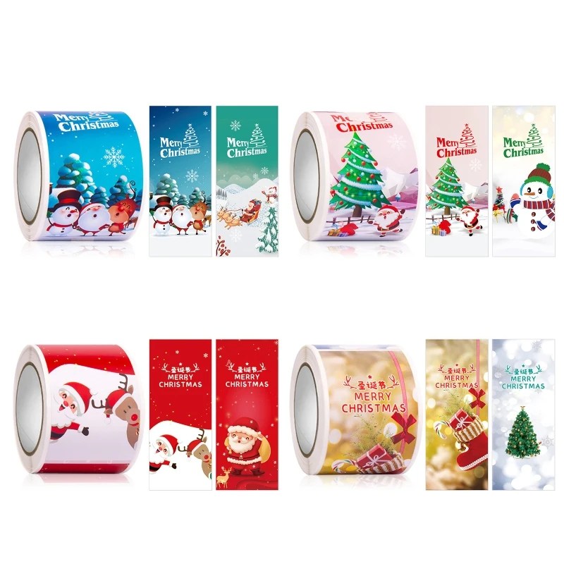 

448B рождественские наклейки для изготовления открыток, рождественские украшения, квадратные наклейки, рождественские детские наклейки