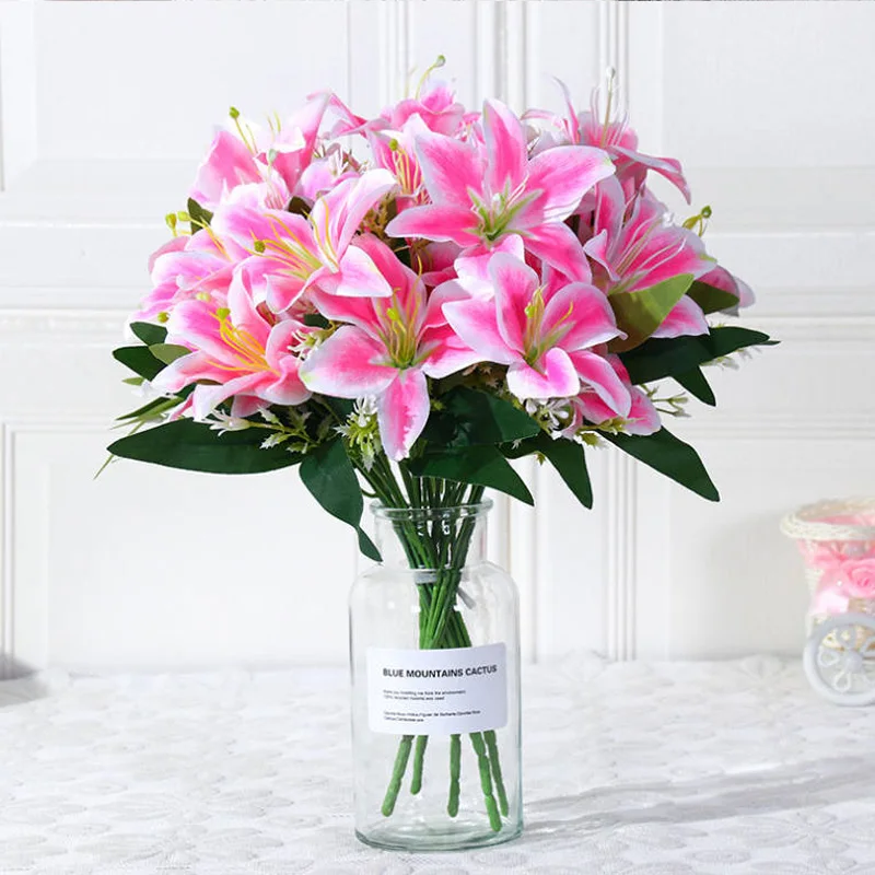 

Большой букет радужных цветов из искусственного шелка, 35 см