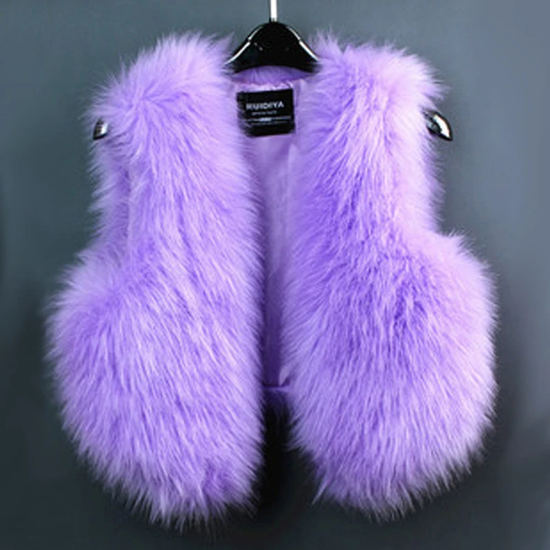 

Women Slim Short Coat Fox Fur Vest Thickened Female Fashion Jacket