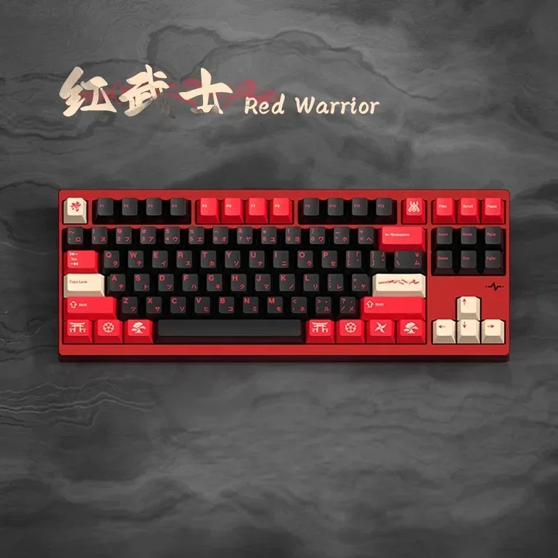 Набор колпачков для клавиш с красной Самурайской тематикой сублимация краски PBT