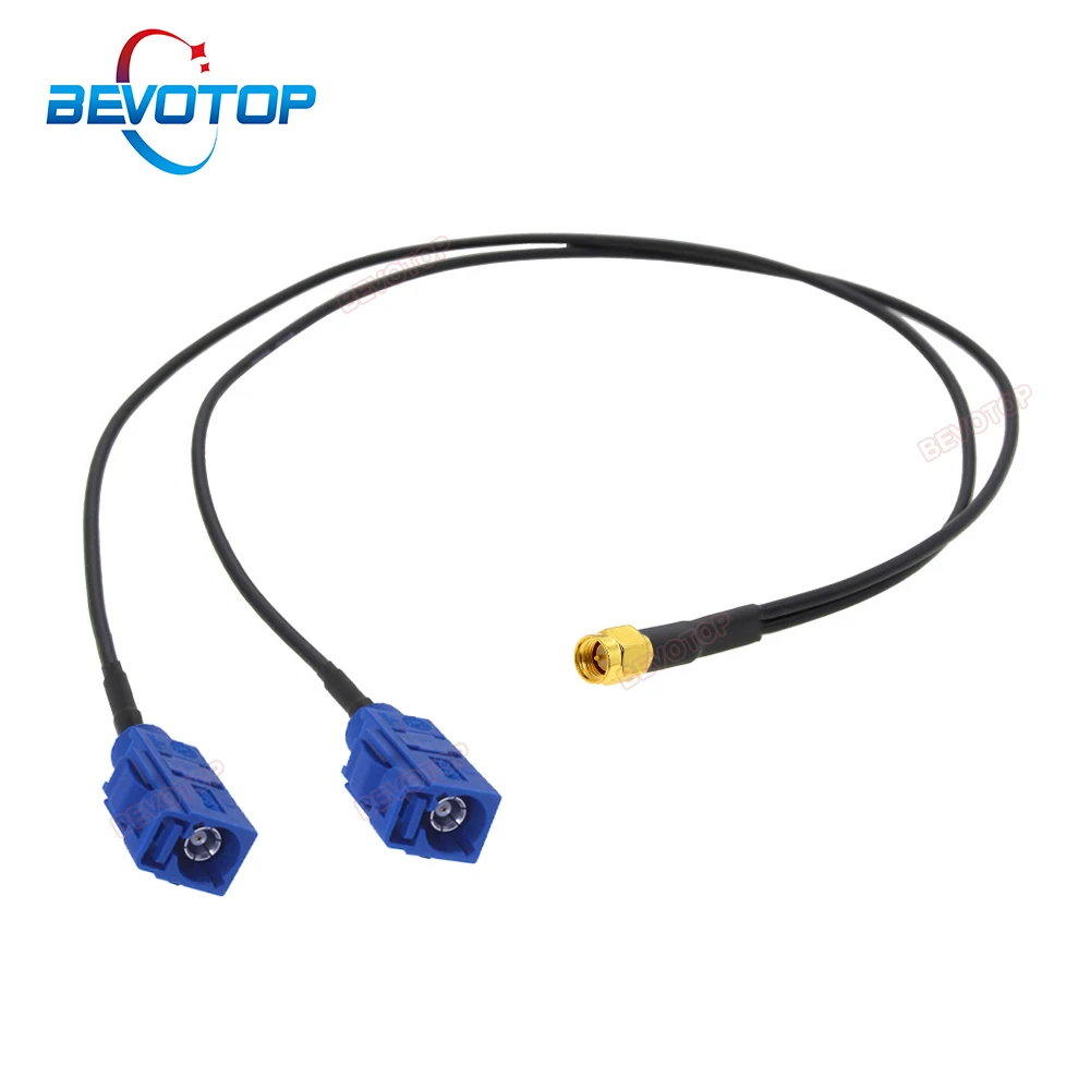 

Fakra to SMA Splitter Cable 1xSMA Male Plug to Dual Fakra C Female Jack GPS Antenna Adapter Extension Jumper RG174 Pigtail