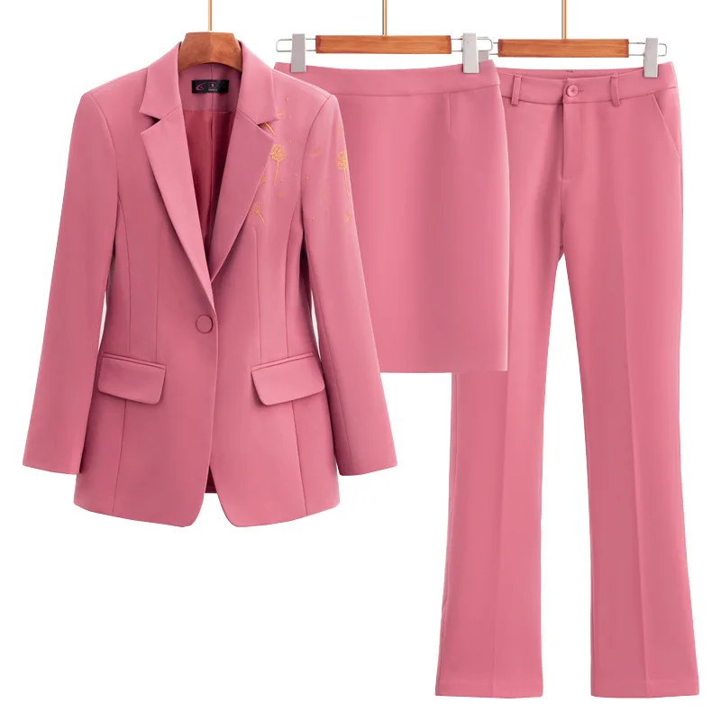 

High Quality Fabric Elegant Uniform Styles Formal Women Business Work Wear Suits Ladies Office Professional Blazer Pantsuits