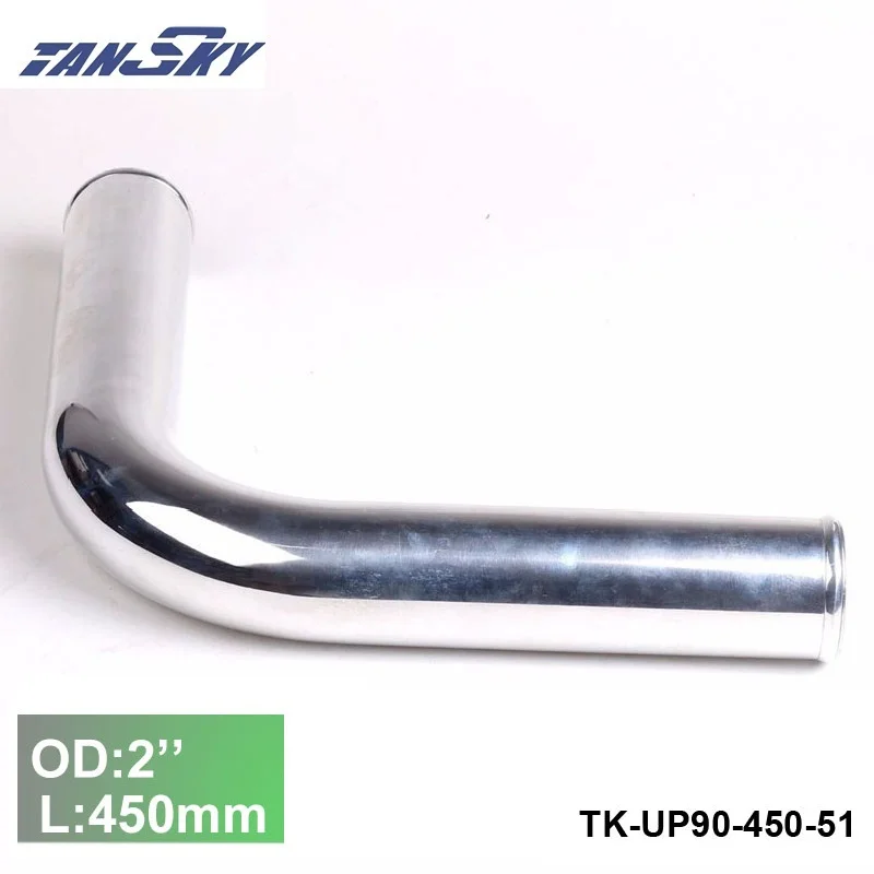 51mm 2"OD Out/Inlet Aluminum 90 Degree Turbo/Intake/Intercooler Elbow Piping L: 450mm For GM Chevy TK-UP90-450-51 | Автомобили и
