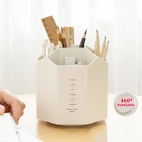 360 degree rotating pen holder cute mini 5 grid plastic pen cup pot for desktop organizer makeup brush holder pencil storage box