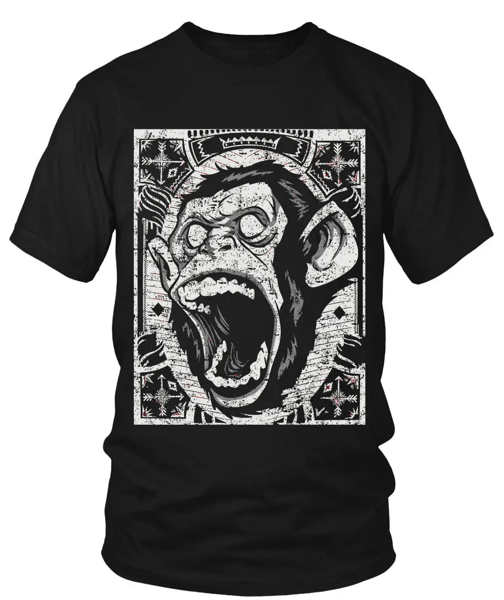 

Crazy Monkey TShirt Fun Shirt Affe Monkey Crazy Insane Lustig Ape Tier Animal Men's 100% Cotton Casual T-shirts Loose Top S-3XL