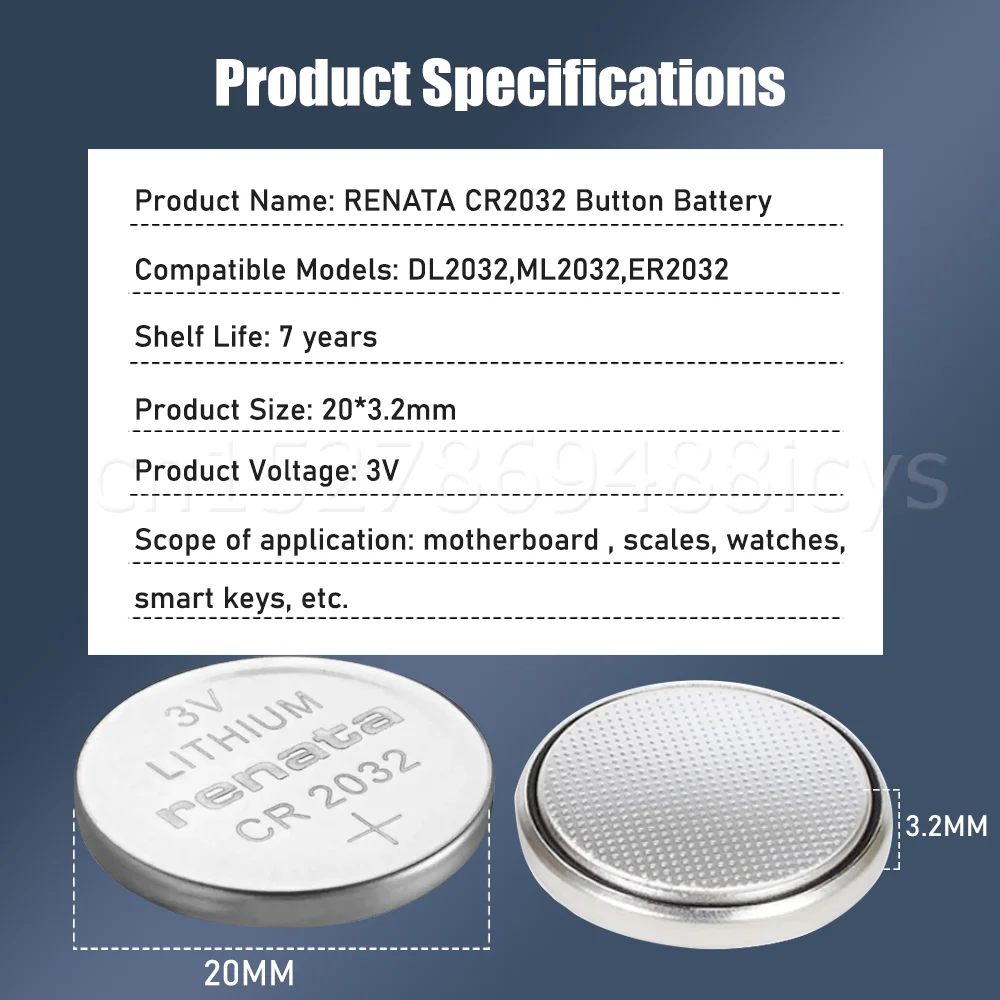 1-5 шт. литиевая батарейка RENATA CR2032 CR 2032 3 в |