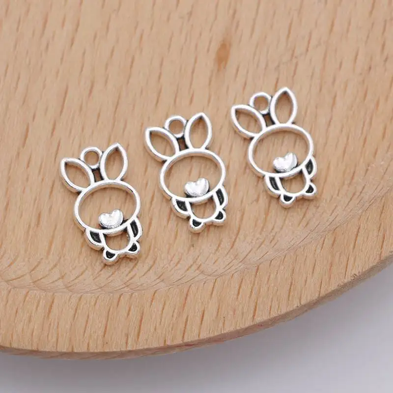 

Подвески в виде сердца с серебряным покрытием для изготовления ювелирных изделий, браслетов, ожерелий, аксессуары «сделай сам», 20 шт.