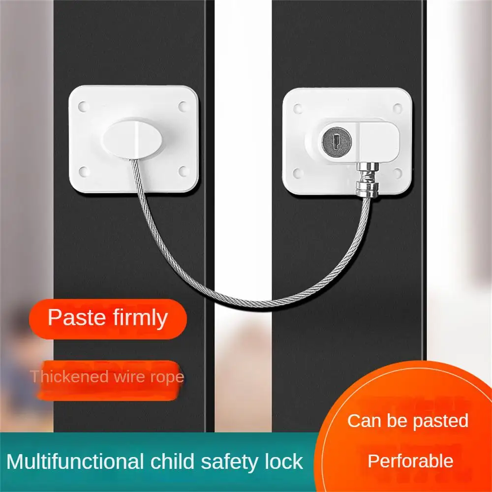 

Child Safety Lock Cabinet Refrigerator Door Lock Stainless Steel Cable Protection Children Baby Home Window Lock Strong Fixation