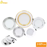 10pcs/lot Led Downlight Recessed Round Ceiling Lamps DC12V 24V AC110-220V 5W 9W 12W 15W 18W Spo Light For Home Decor Living Room