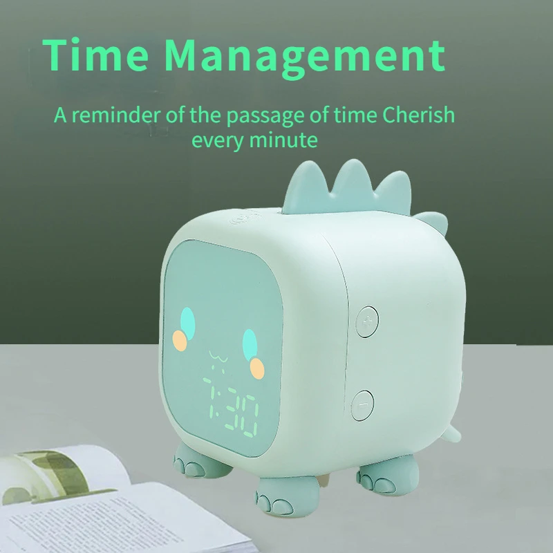 

New Dinosaur Alarm Clock Smart Kids Bedside LED Night Light Sleep Trainer Wake-up Tool Temperature Display with Voice Control