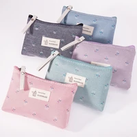 waterproof printed canvas cosmetic bag portable female small zipper wash bag multi functional student pencil case