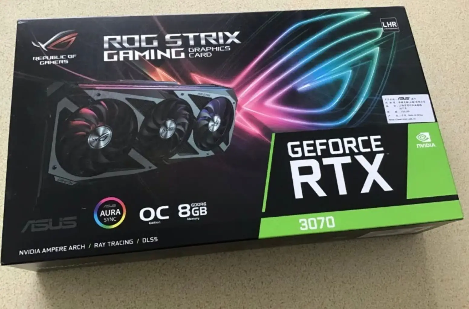 

Видеокарта ROG STRIX RTX3070 8G V2 GAMING LHR lock hashrate