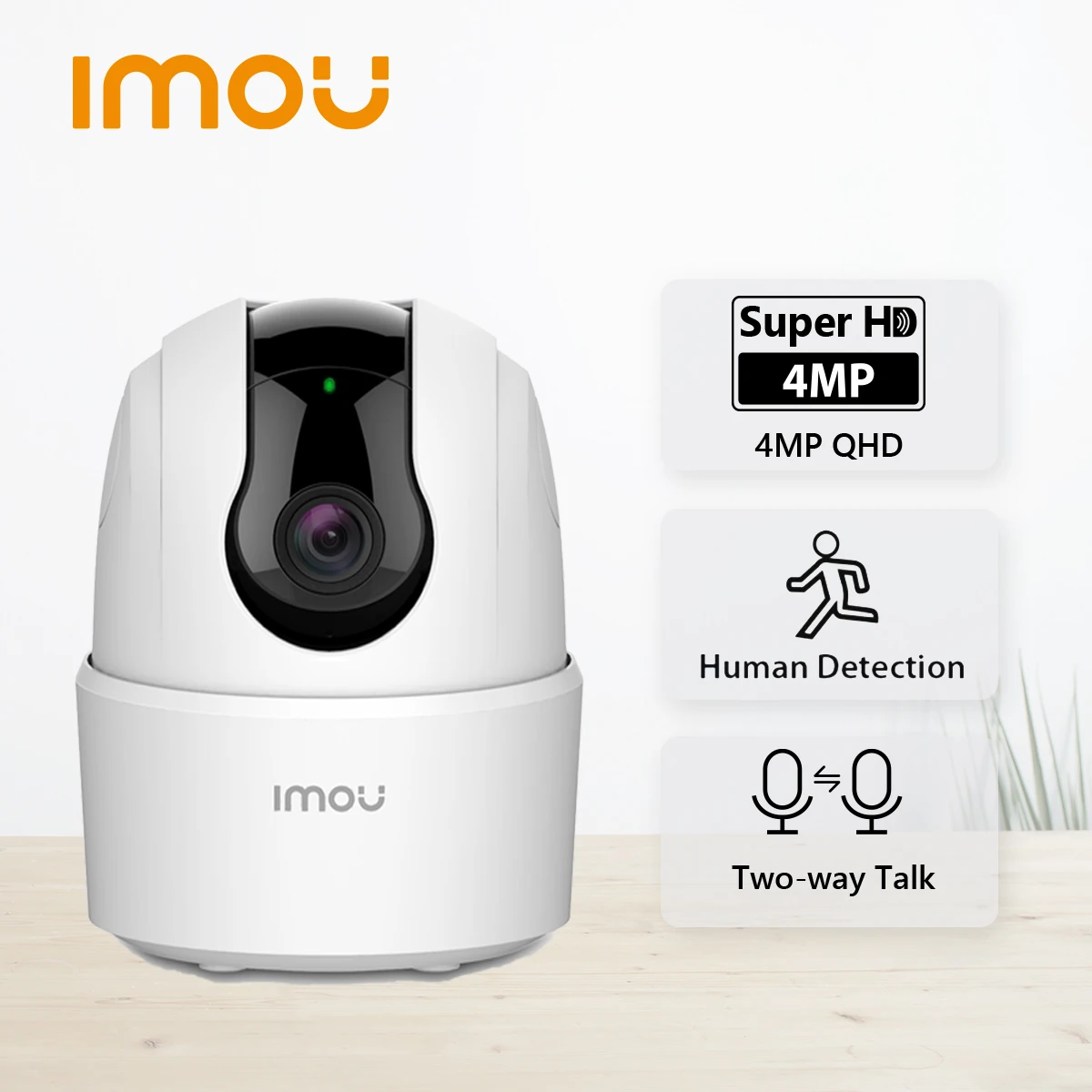 Dahua Imou-cámara ip inalámbrica TA22/42 Ranger 2C de 4MP para el hogar, Wifi, 360, detección humana, visión nocturna, vigilancia de seguridad para bebés