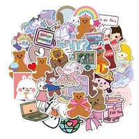 103050pcs ins cute cartoon stickers luggage thermos cup stickers waterproof hand account computer girl heart wholesale