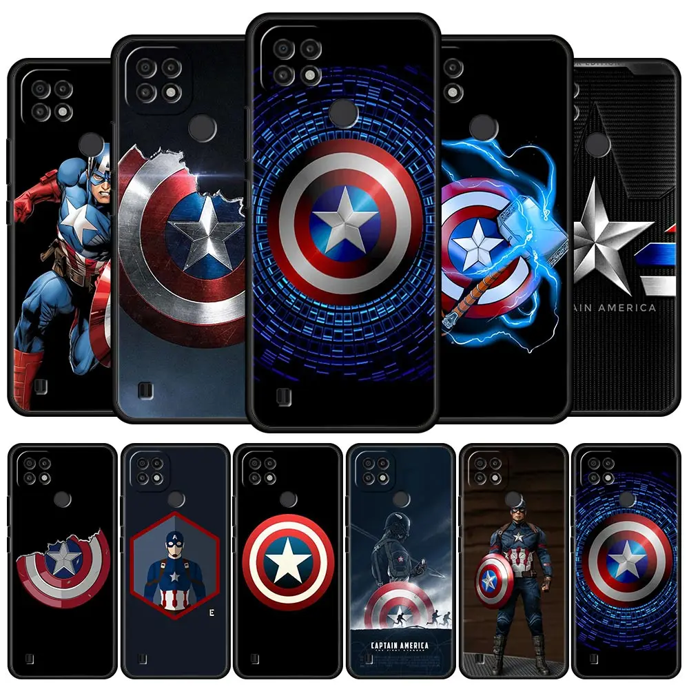 

Cover Case for Realme 6 7 8 8Pro 9 9Pro 7i 8i 9i Pro C3 C11 C15 C21 C21Y C35 GT XT GT2 GTNeo2 Avengers Captain America LOGO