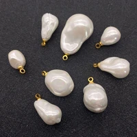 natural shell charms irregular with tail bead pendant for diy jewelry making bracelet necklace earrings accessories shell charms
