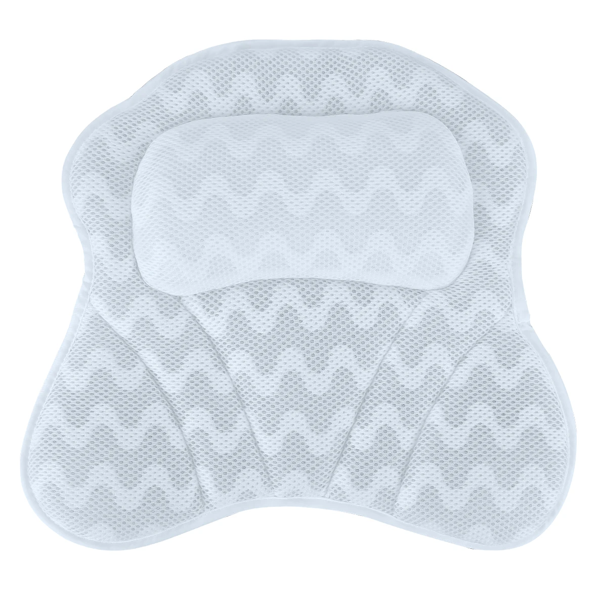 

Spa Bath Pillow Quick-dry 3D Air Mesh Neck Head Support Pillow with 6 Suction Cups Fit All Types of Bathtubs