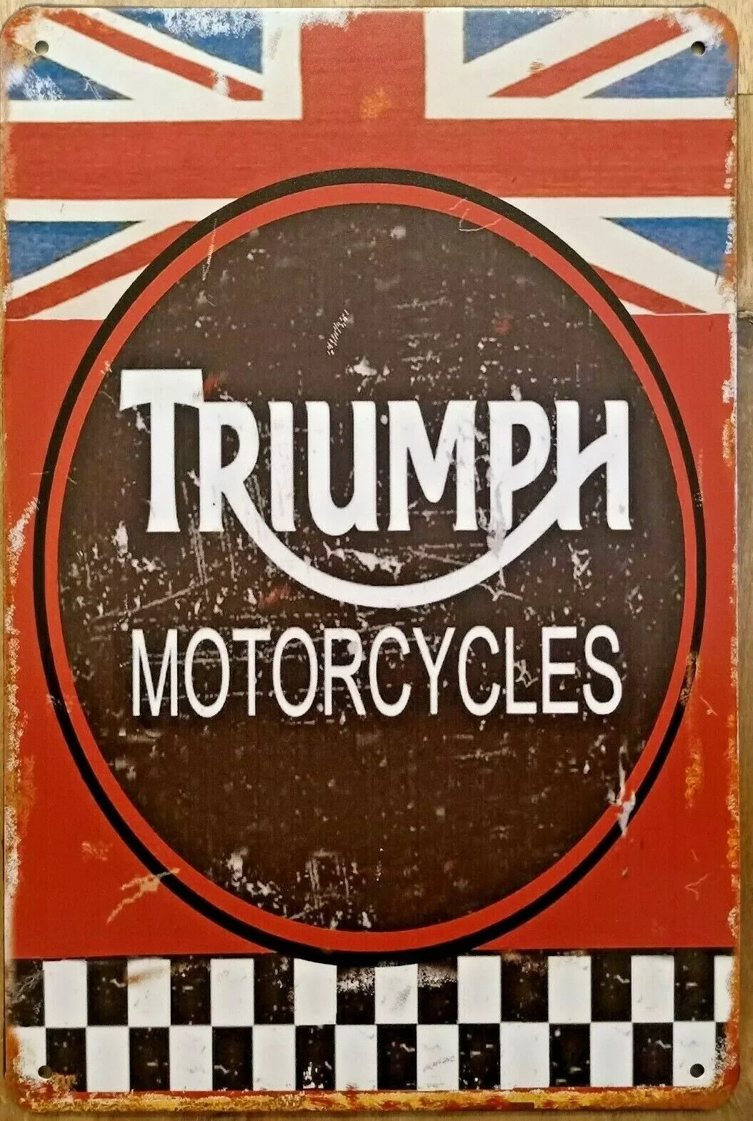 

Металлический жестяной знак для парковки мотоцикла Triumph, домашний гараж, мужская пещера, паб, бар, Настенный декор, настенный плакат (20 см x 30 ...
