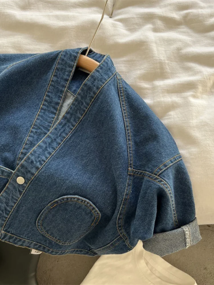 Джинсовое пальто для маленьких и средних детей 2023 Bujianna Tide ~ Весенняя новая