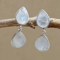 hot sale new simple fashion moonstone earrings stud earrings for women girl jewelry gifts