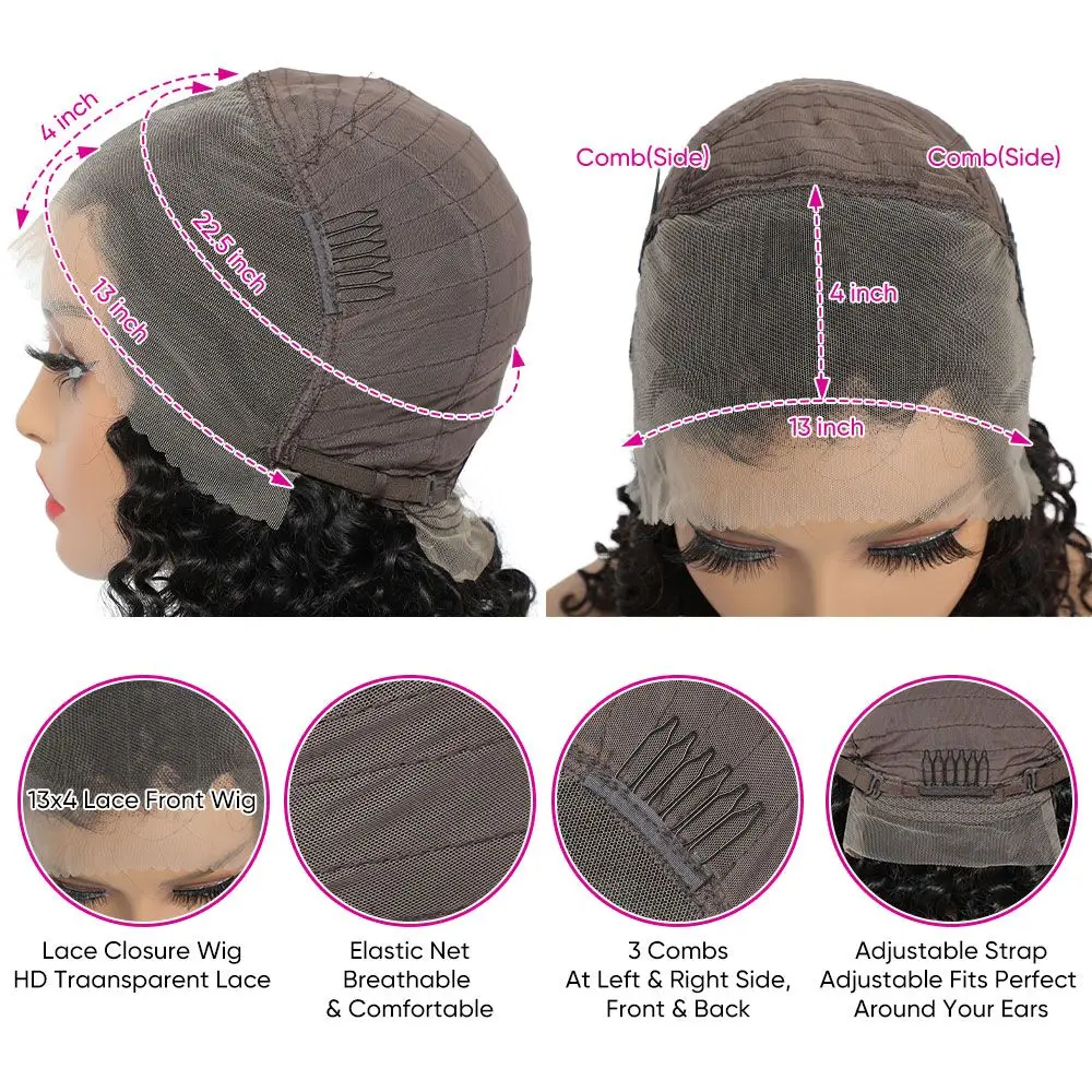 180% плотность 4x4 13x4 курчавые вьющиеся HD кружевные передние al парики человеческие