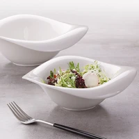 white french salad bowl creative restaurant ceramic special shaped bowl dessert bow home tableware soup bowlskitchen supplies
