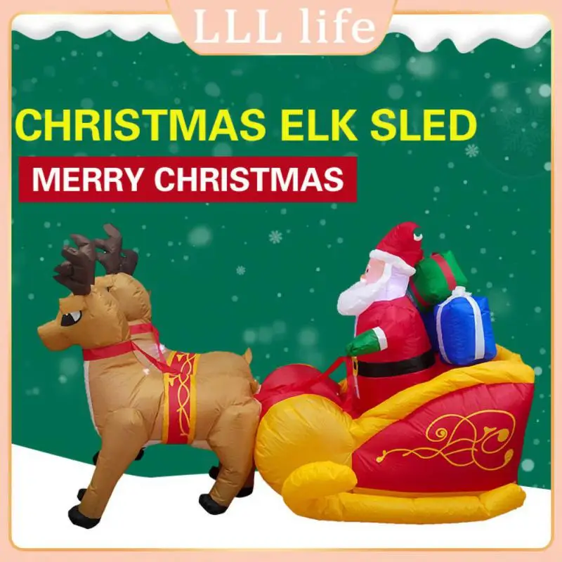 

Christmas Inflatable Balloons Santa Claus Sleigh Reindeer Outdoor Inflatable Toys LED Light Xmas Decorations Inflatable Ornament