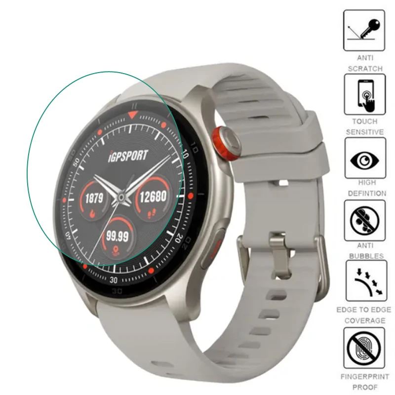 Мягкая прозрачная защитная пленка из ТПУ для смарт-часов iGPSPORT LW10 5 шт.