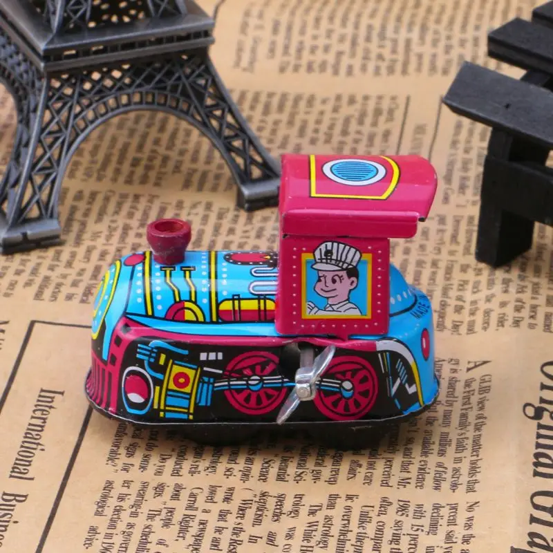 

Retro Steam Train Reminiscence Children Vintage Tin Toy Clockwork Gift