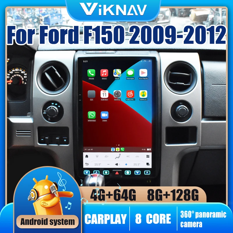 

Автомобильный радиоплеер на android, 14,5 дюйма, для Ford Raptor F150 2009-2012, gps-навигация, автомобильное аудио, видео, carplay
