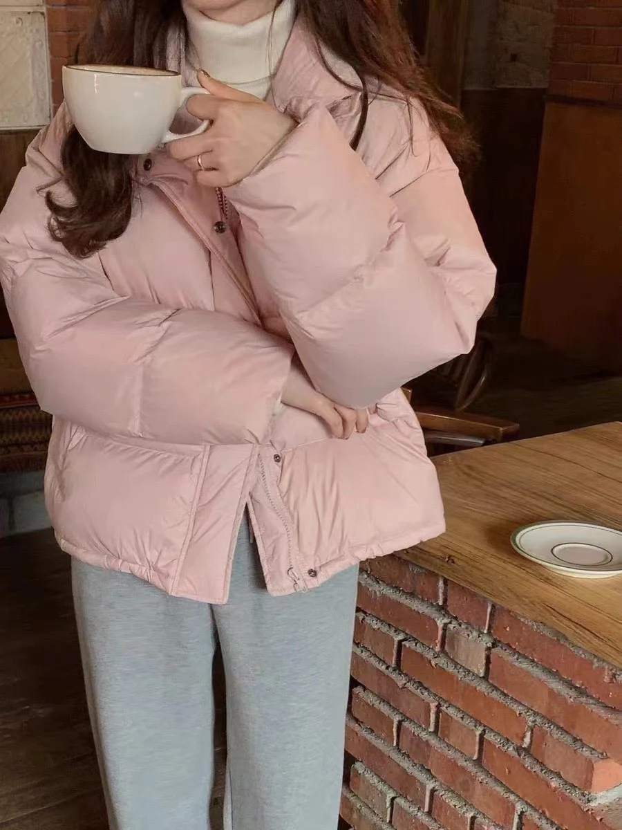 Women 2023 Winter Fashion Duck Down Coat Short Jacket Parkas Stand Collar Thick Warm Clothes for Ladies Female Plus Big Oversize