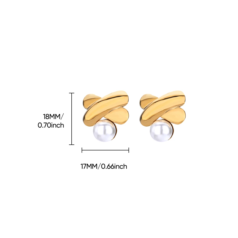 Серьги с милым бантом и искусственным жемчугом для женщин серьги из нержавеющей