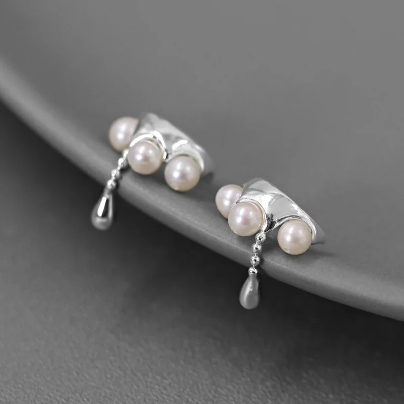 

Water Drop Earrings Inlaid Pearl Ear Bone Clip Can Be Worn without Pierced Ears