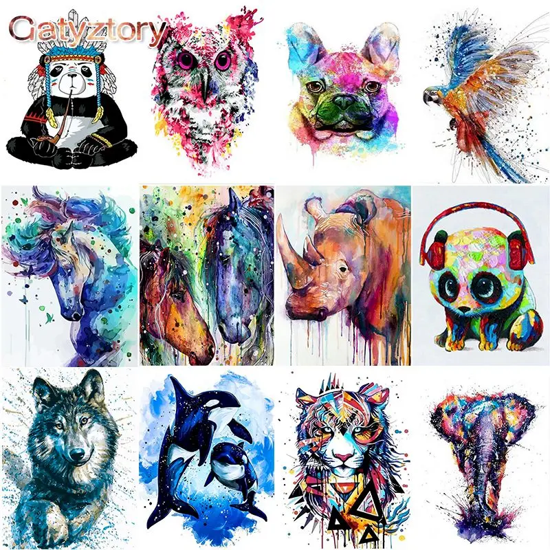 

GATYZTORY DIY Painting By Numbers Kids Coloring Animals Paint By Numbers For Adults Photo Frames For Picture Decor For The Home
