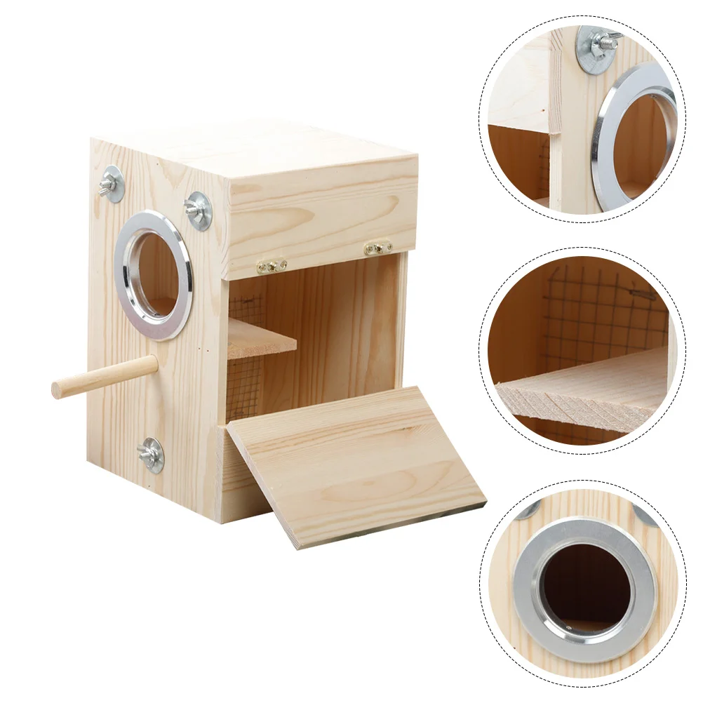 

Bird Nesting Boxparakeetcages Breeding House Cage Material Birds Budgie Wood Parakeetsoutside Houses Boxes Holder Cockatiel