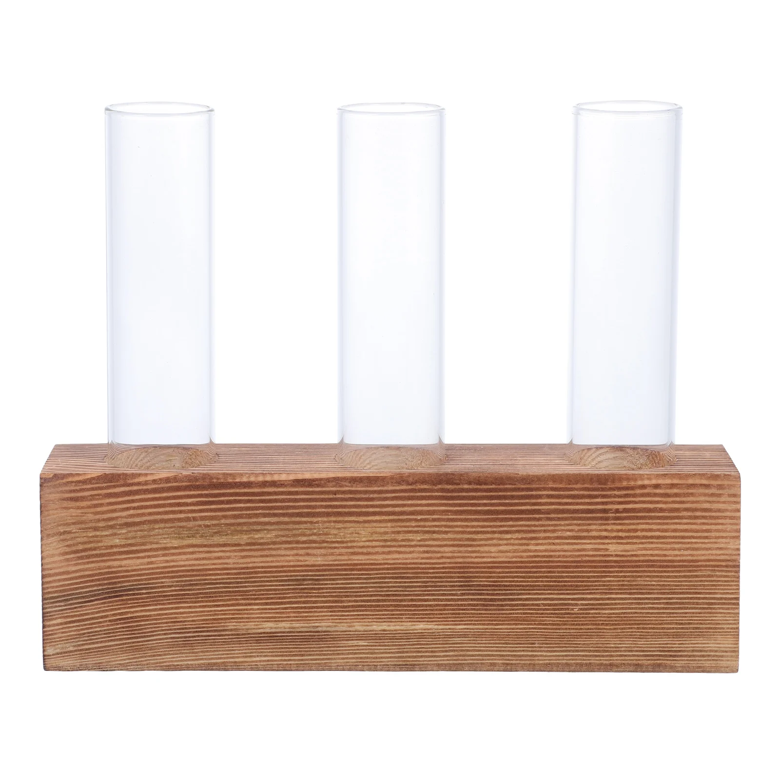 

1 Set Desktop Glass Hydroponic Vase Wooden Hydroponic Adorn Indoor Decor