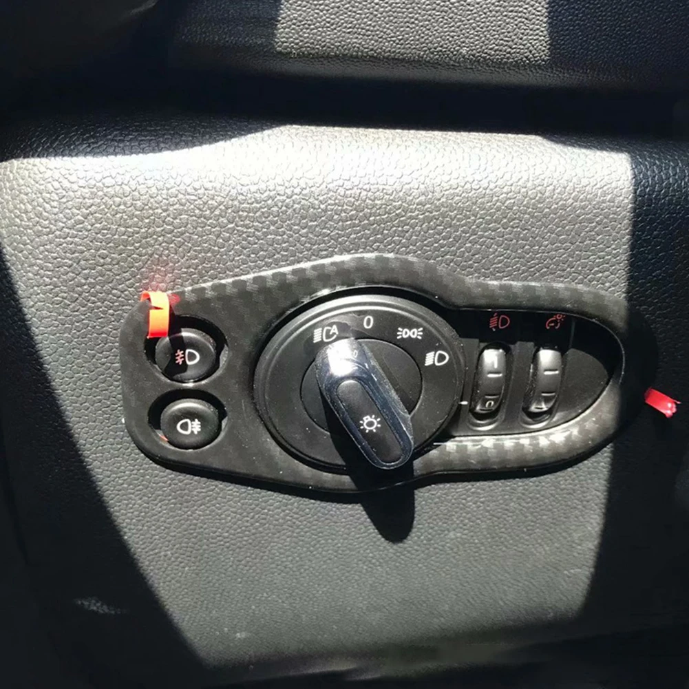 

1PC Car Headlight Switch Cover Trim Fit For Cooper F55 F56 ABS Plastic Headlight Control Decal Trim Interior Accessories