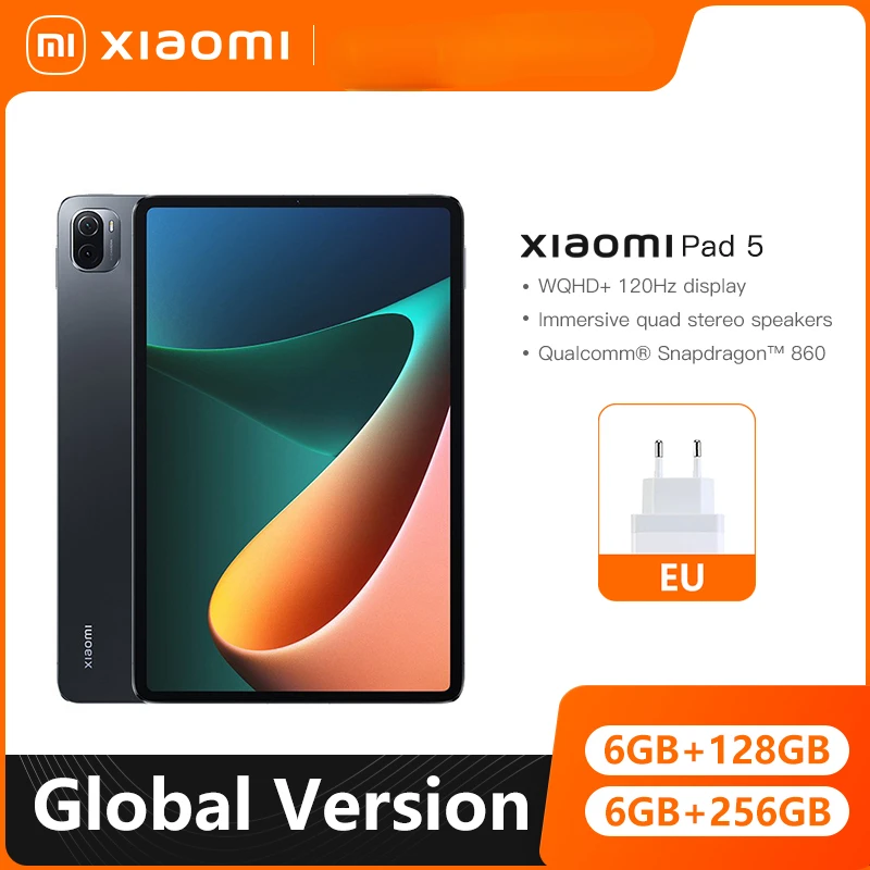 

Global Version Xiaomi Pad 5 Tablet Snapdragon 860 120Hz 11inch WQHD+ 2.5K LCD Display 6G 128G/ 256G 8720mAh Free Shipping