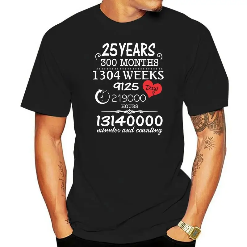 

Men's 1992 - 25th wedding anniversary - 25 years vintag t shirt Customized Short Sleeve S-XXXL Letters Gift Breathable shirt