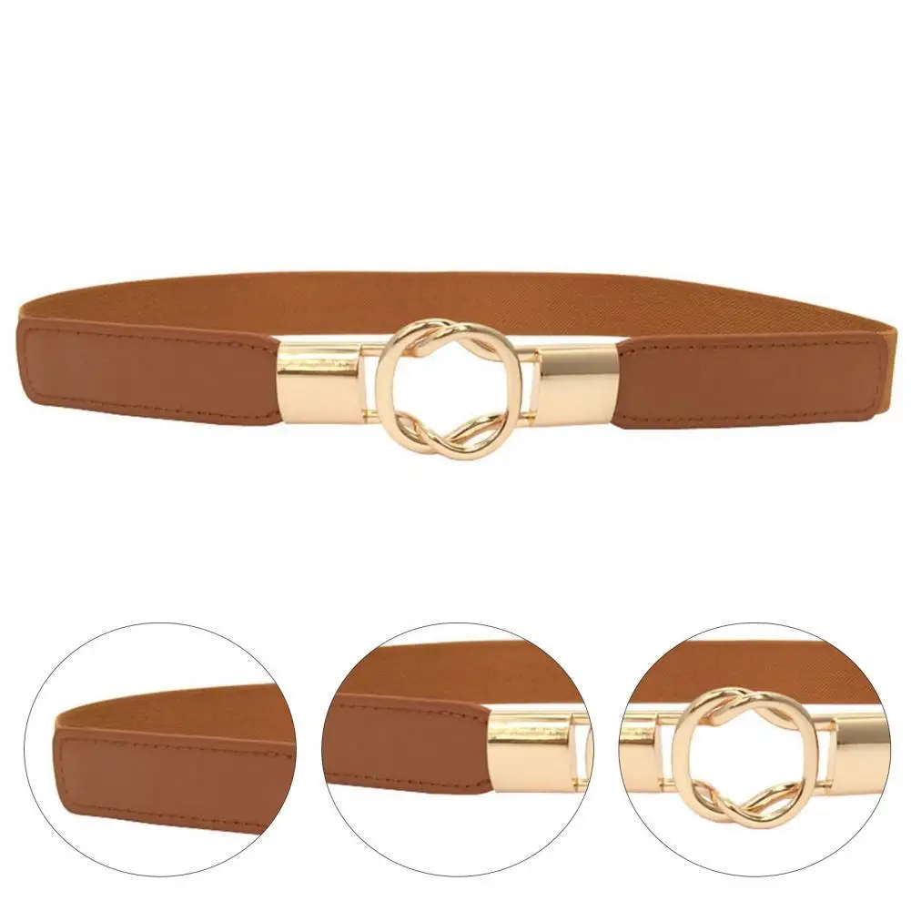 

Women Belt Metal Buckle Popular Simple Good Elasticity Lightweight Belt