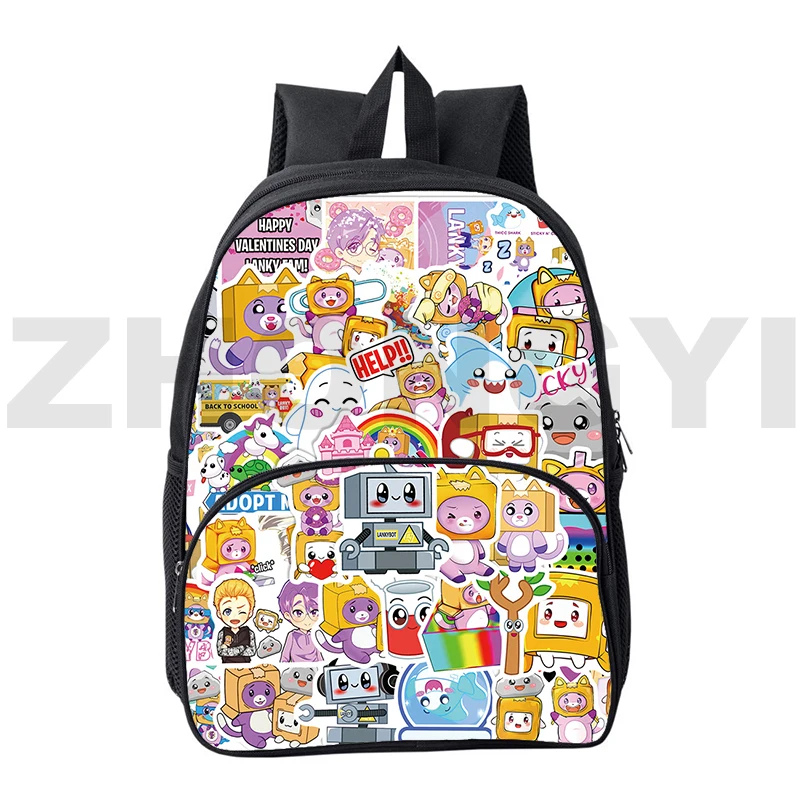 

New Design Children Lankybox 3D Backpacks Cute Lankybox Robot Schoolbags for Girls 12/16 Inch Women Portable Travel Shoulder Bag