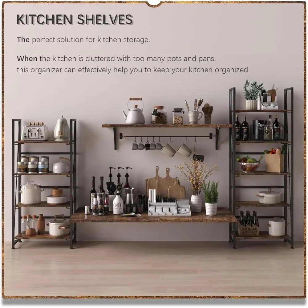 Складная книжная полка в сборе полки для хранения 4 яруса винтажный книжный шкаф