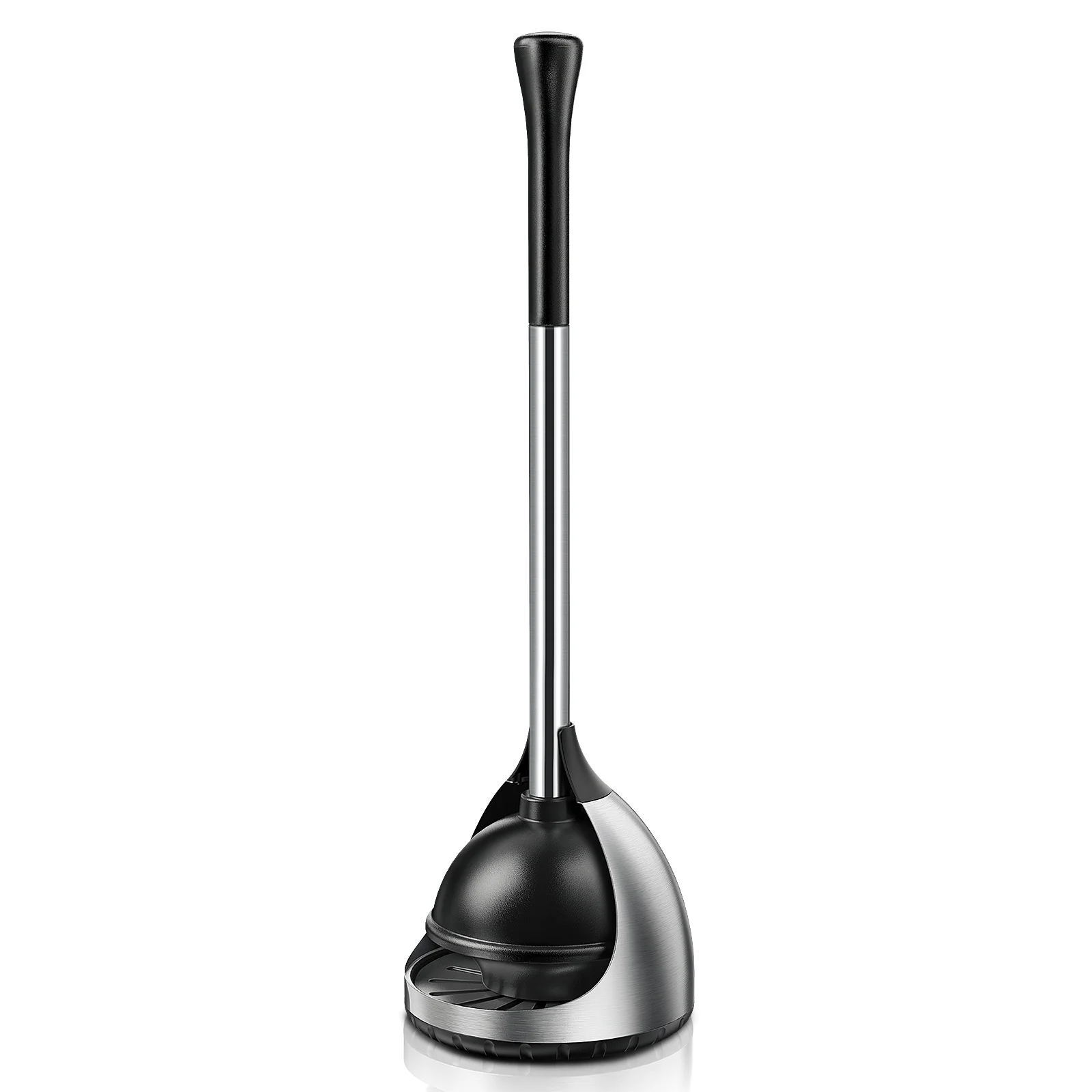 

HOMEMAXS Toilet Plunger 304 Stainless Steel Toilet Plunger with Storage Integrated Sanding Surface Toilet Clog Compressed air