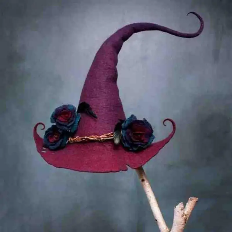 

Evil Witch Hat Felt Fashion Foldable Halloween Hat Cap Halloween Decoration Masquerade Cosplay Wizard Hat Party Clothing