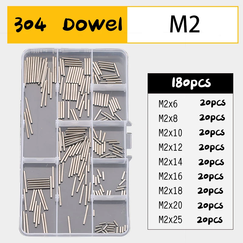 

Набор дюбелей-штифтов из нержавеющей стали M1.5-M8